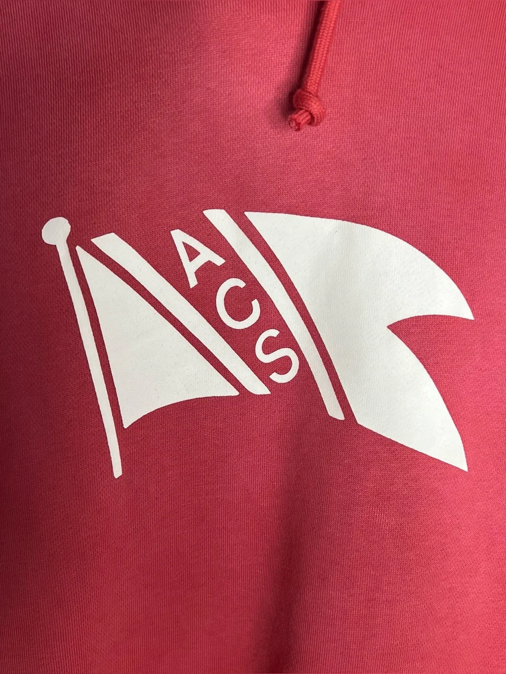 J. Crew x Atlantic Coastal Supplies ACS Graphic Fleece Hoodie Mens Large Red NWT